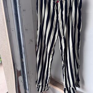 Black and White Striped Pants